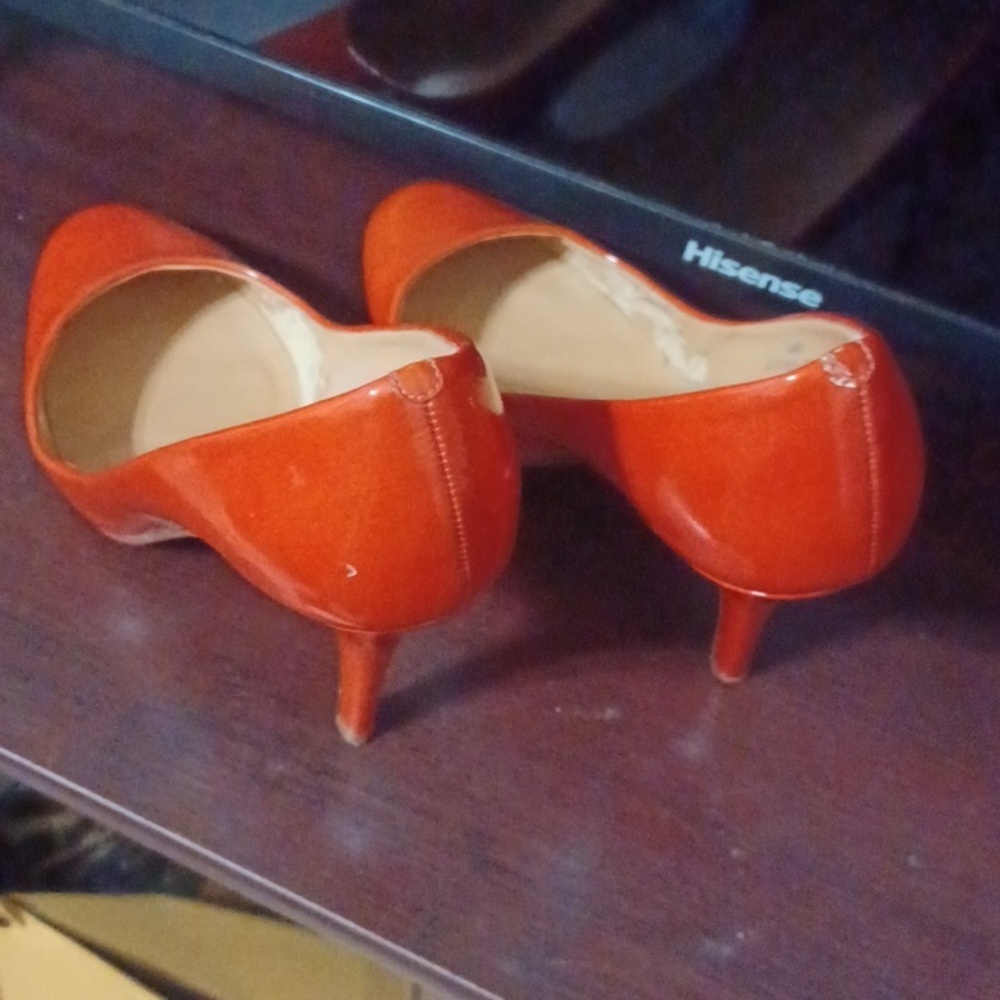 J. Crew Women's Bright Orange Heels - Picture 2 of 8